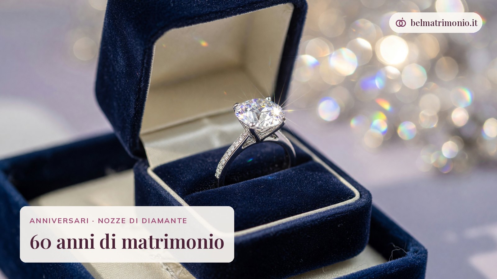 Oggetti simbolo delle nozze di diamante, immagine dei 60 anni di matrimonio