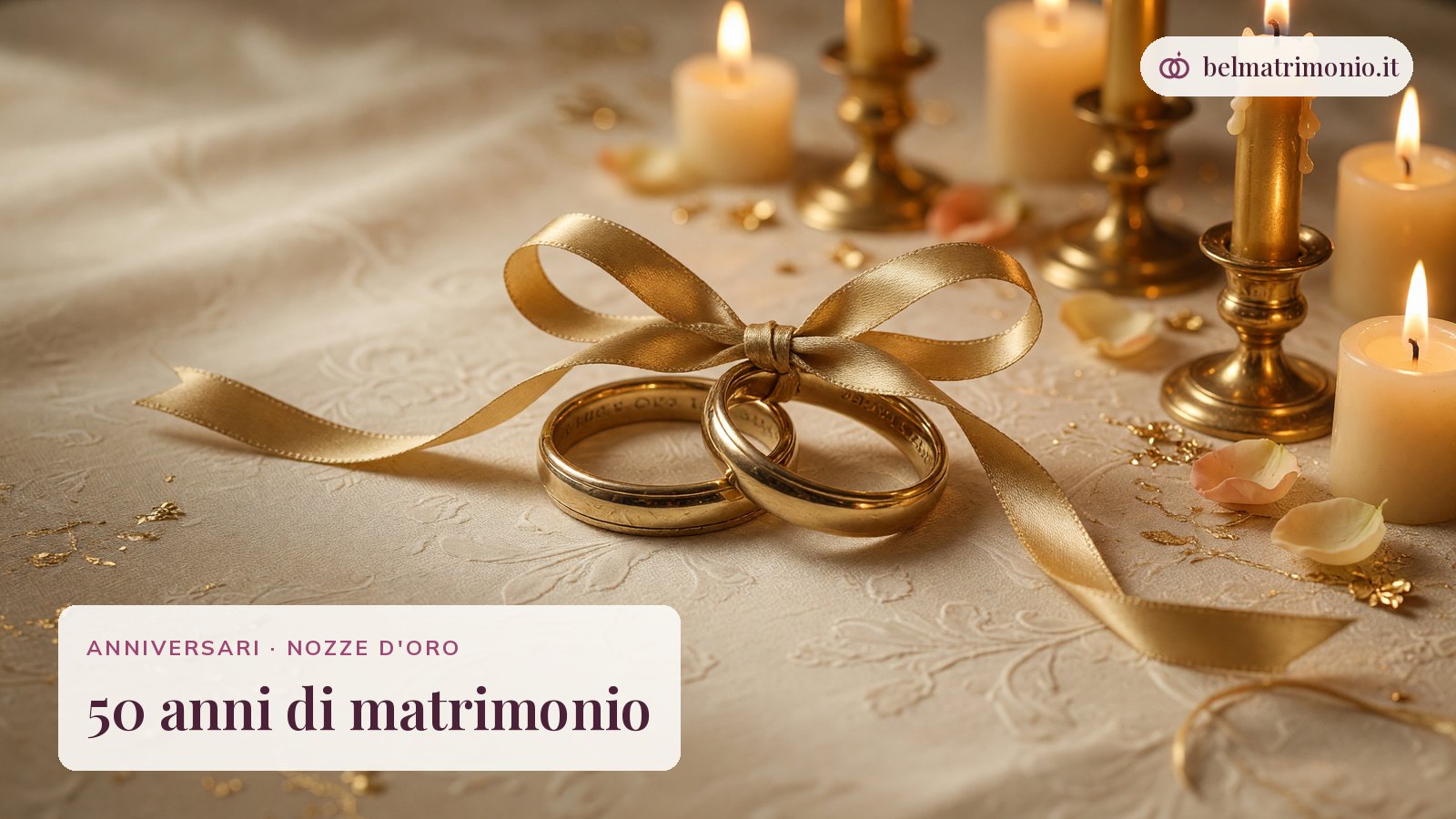 Oggetti simbolo delle nozze d'oro, immagine dei 50 anni di matrimonio